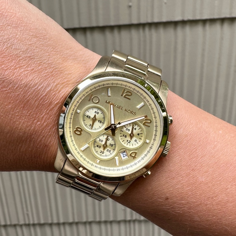 Michael Kors gold tone boyfriend watch